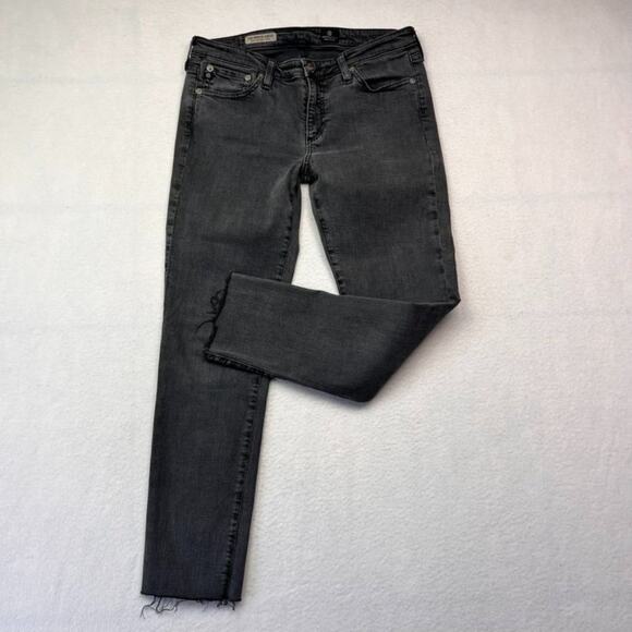 AG Adriano Goldschmied Jeans Women's Size 28 R Black The Stevie Slim Straight - Picture 4 of 11
